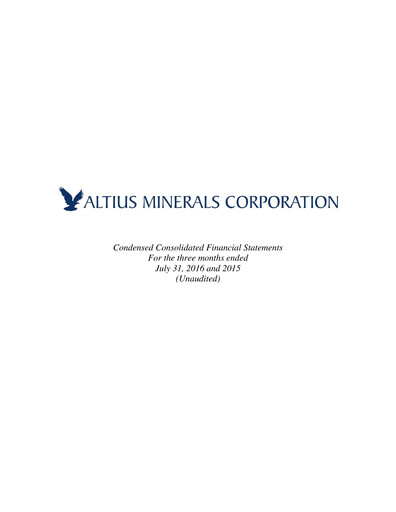 Vorschaubild Altius Minerals Quartalsbericht 2017-q1