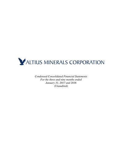 Vorschaubild Altius Minerals Quartalsbericht 2017-q3