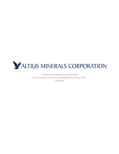Vorschaubild Altius Minerals Quartalsbericht 2019-q3