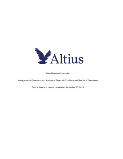 Vorschaubild Altius Minerals Quartalsbericht 2025-q3