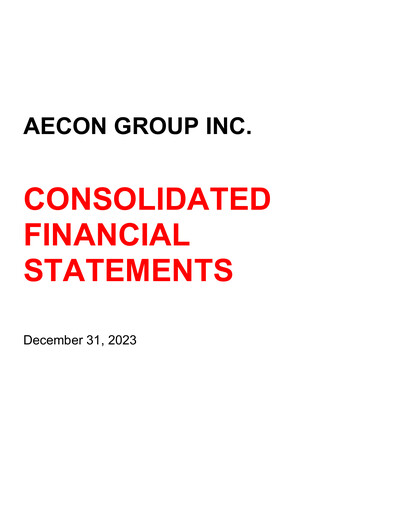 Miniature Aecon Group Bilan financier 2023