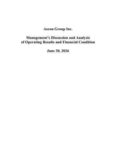 Thumbnail Aecon Group Quarterly Report 2026-q2