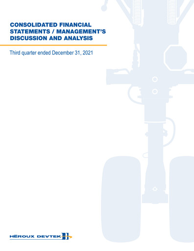 Vorschaubild Héroux-Devtek Quartalsbericht 2022-q3