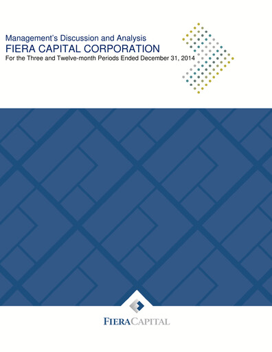 Thumbnail Fiera Capital Financial Report 2014