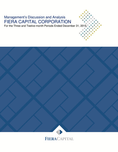 Thumbnail Fiera Capital Financial Report 2015