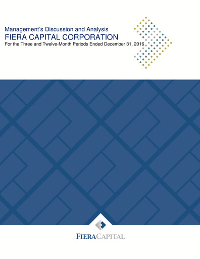Thumbnail Fiera Capital Financial Report 2016