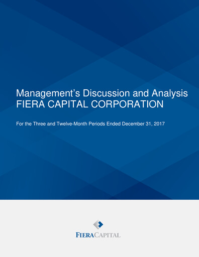 Thumbnail Fiera Capital Financial Report 2017