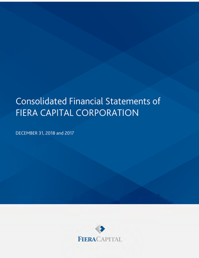 Thumbnail Fiera Capital Financial Statement 2018