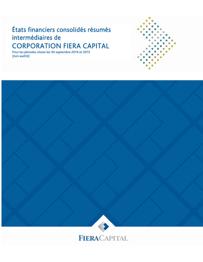 Thumbnail Fiera Capital Financial Statement 2014-q3