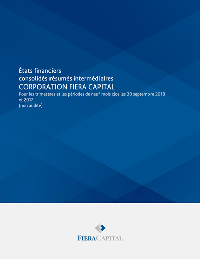 Thumbnail Fiera Capital Financial Statement 2018-q3