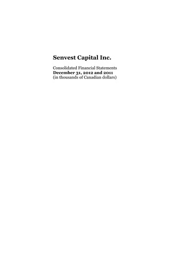 Thumbnail Senvest Capital Financial Statement 2012