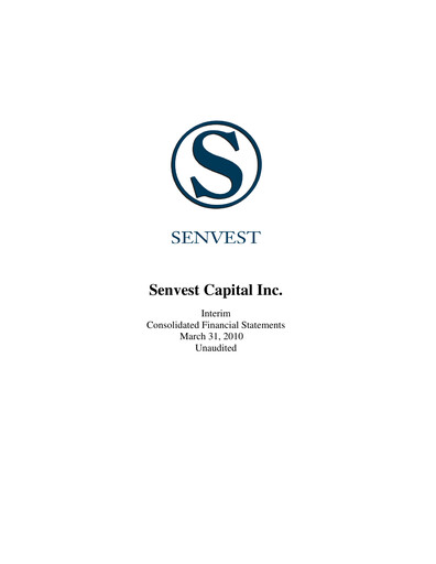 Thumbnail Senvest Capital Quarterly Report 2010-q1
