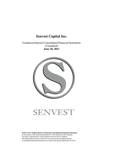 Thumbnail Senvest Capital Quarterly Report 2011-q2