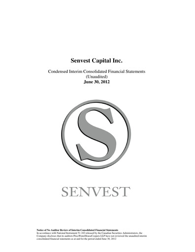 Thumbnail Senvest Capital Quarterly Report 2012-q2
