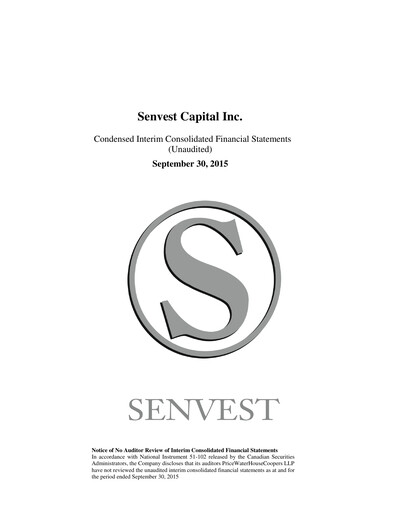 Thumbnail Senvest Capital Quarterly Report 2015-q3