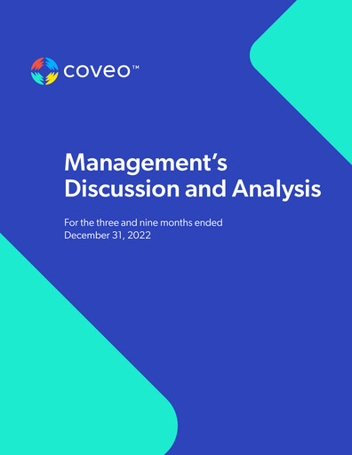 Thumbnail Coveo Solutions Quarterly Report fy2023-q3