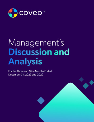 Thumbnail Coveo Solutions Quarterly Report fy2024-q3