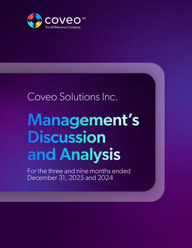 Thumbnail Coveo Solutions Quarterly Report fy2026-q3