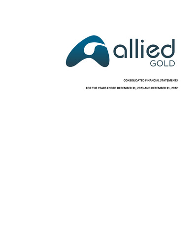 Thumbnail Allied Gold Corporation Financial Statement 2023
