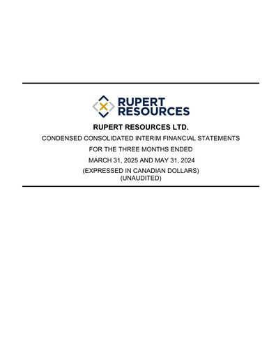 Thumbnail Rupert Resources Quarterly Report 2025-q1