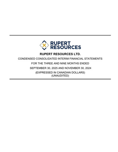 Thumbnail Rupert Resources Quarterly Report 2025-q3