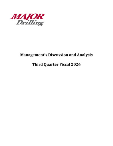 Thumbnail Major Drilling Group International Quarterly Report 2026-q3