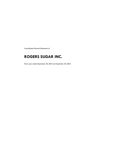 Thumbnail Rogers Sugar (Lantic) Financial Statement fy2024