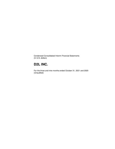 Thumbnail D2L Inc. Financial Statement fy2022-q3