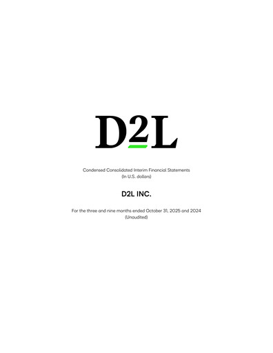 Thumbnail D2L Inc. Financial Statement fy2026-q3