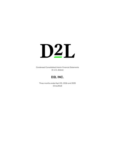 Vorschaubild D2L Inc. Finanzmitteilung fy2027-q1
