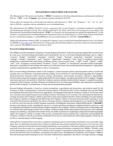 Thumbnail D2L Inc. Quarterly Report fy2023-q1