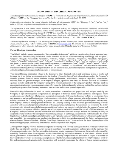 Thumbnail D2L Inc. Quarterly Report fy2023-q2