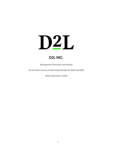 Thumbnail D2L Inc. Quarterly Report fy2025-q3