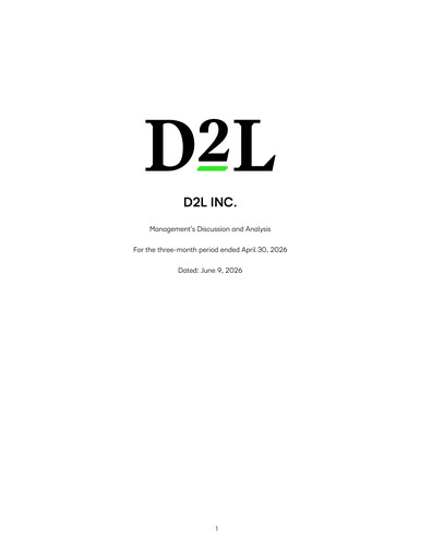 Vorschaubild D2L Inc. Quartalsbericht fy2027-q1