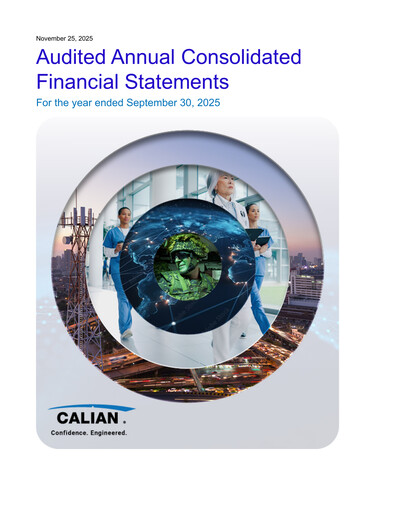 Thumbnail Calian Group Financial Statement fy2025