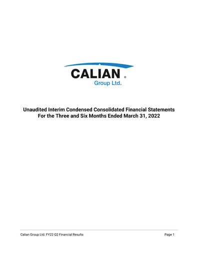 Thumbnail Calian Group Quarterly Report 2022-q2