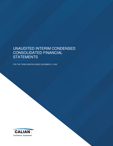 Thumbnail Calian Group Quarterly Report 2023-q1