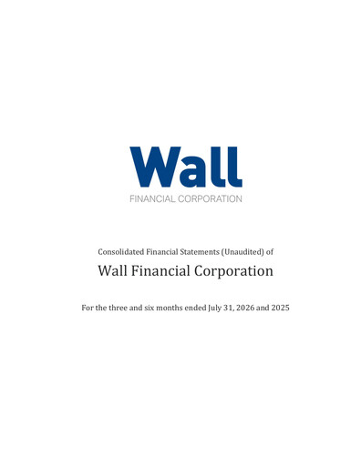 Thumbnail Wall Financial Corporation Quarterly Report fy2027-q2
