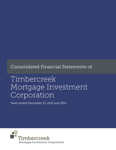 Thumbnail Timbercreek Financial Financial Statement 2015