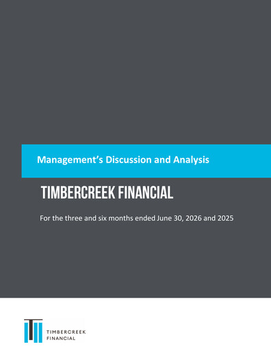 Thumbnail Timbercreek Financial Quarterly Report 2026-q2