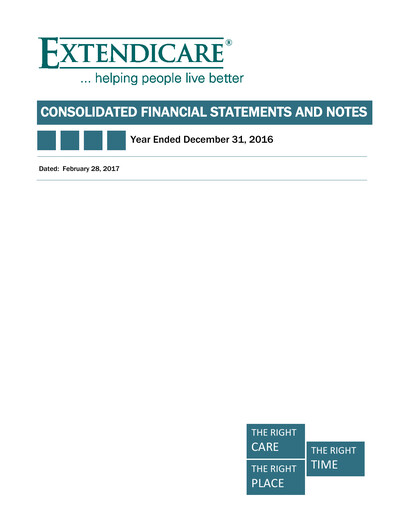 Thumbnail Extendicare Financial Statement 2016