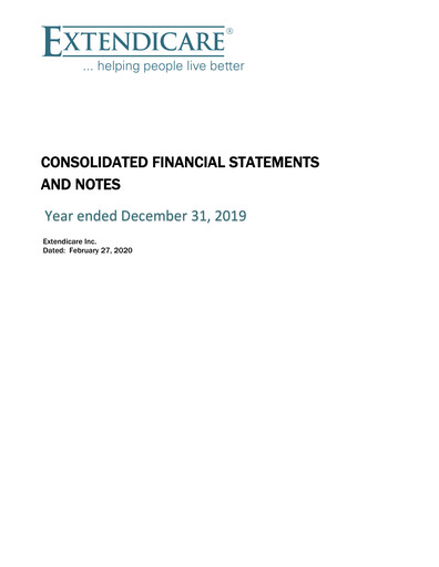 Thumbnail Extendicare Financial Statement 2019