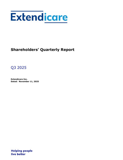 Thumbnail Extendicare Quarterly Report 2025-q3
