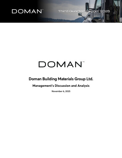 Thumbnail Doman Building Materials Group Quarterly Report 2025-q3