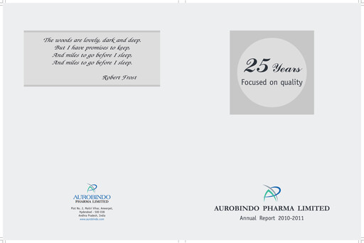 Thumbnail Aurobindo Pharma
 Annual Report 2010-2011