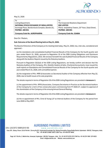 Thumbnail Aurobindo Pharma
 Financial Statement 2025-2026