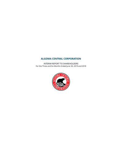 Thumbnail Algoma Central Corporation Quarterly Report 2019-q2
