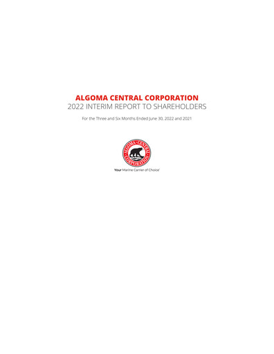 Thumbnail Algoma Central Corporation Quarterly Report 2022-q2