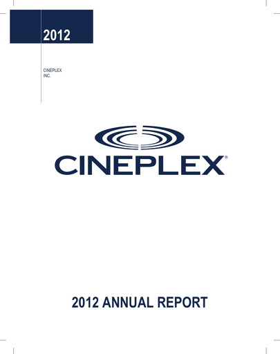 Thumbnail Cineplex Annual Report 2012
