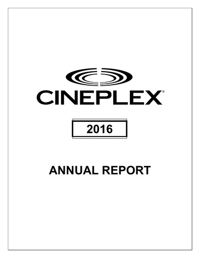 Thumbnail Cineplex Annual Report 2016